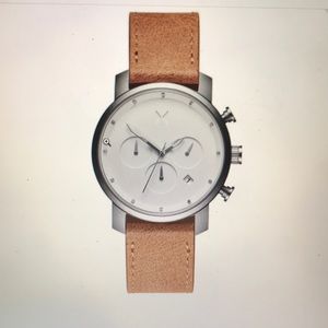 Tan & white mens MVMT watch